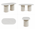 Erona - Oval Dining Table with Ribbed Column Legs