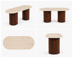 Erona - Oval Dining Table with Ribbed Column Legs
