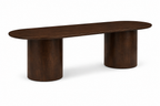 ORGANIC (SILK GLOSS) DT 220 × 110 OVAL WHITE – Luxury Oval Dining Table with 2 Legs 