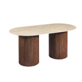Erona - Oval Dining Table with Ribbed Column Legs