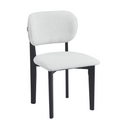 Retro Designstoel – Bouclé Stof Houten Onderstel (Crème, Zwart of Bruin)