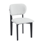 Retro Designstoel – Bouclé Stof Houten Onderstel (Crème, Zwart of Bruin)