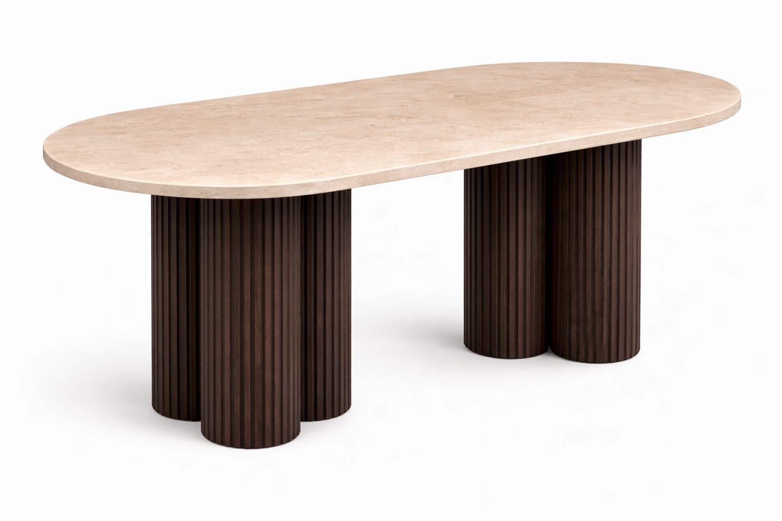 Oslo Eettafel – Travertin Look Marmeren Blad