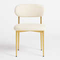 Elegante Designstoel – Bouclé Crème met Gouden Frame