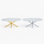 Cavallo – Keramische salontafel met marmerlook en RVS onderstel