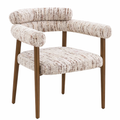 Valeri Armstoel – Luxe Textuur met Warme Houten Details