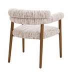 Valeri Armstoel – Luxe Textuur met Warme Houten Details
