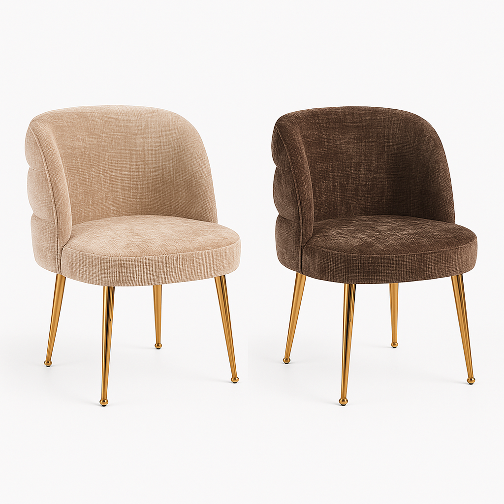 Amara - Fluwelen designstoel met gouden poten