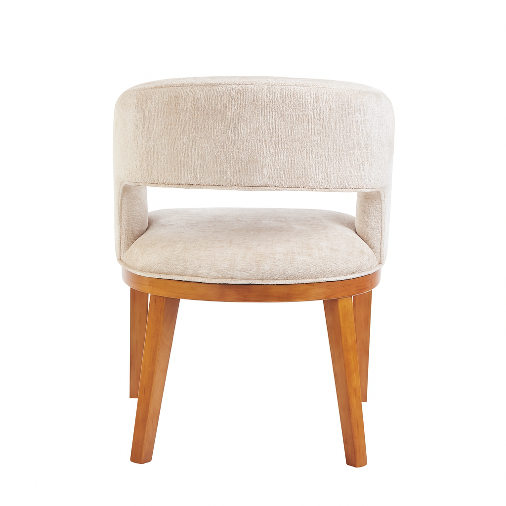 Calista | Comfortabele eetkamerstoel met houten frame