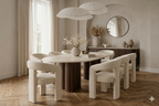 Luxe Eettafel Oslo met marmeren travertine top