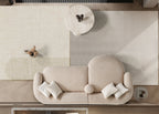 Oslo Sofa Rond – 290 x 76 x 140 cm – Beige Bouclé met Organische Vorm