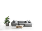 Porto Hoekbank – 290 x 70 x 140 cm – Moderne Bouclé in Zachtgrijs