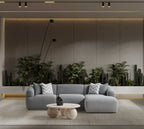 Porto Hoekbank – 290 x 70 x 140 cm – Moderne Bouclé in Zachtgrijs