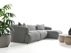 Porto Hoekbank – 290 x 70 x 140 cm – Moderne Bouclé in Zachtgrijs