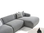 Porto Hoekbank – 290 x 70 x 140 cm – Moderne Bouclé in Zachtgrijs