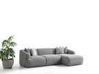 Porto Hoekbank – 290 x 70 x 140 cm – Moderne Bouclé in Zachtgrijs