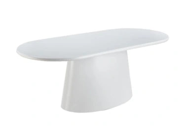ORGANIC (SILK GLOSS) DT 200 × 110 OVAL WHITE – Luxe Ovale Eettafel met Zijdezachte Glans