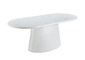 ORGANIC (SILK GLOSS) DT 200 × 110 OVAL WHITE – Luxe Ovale Eettafel met Zijdezachte Glans