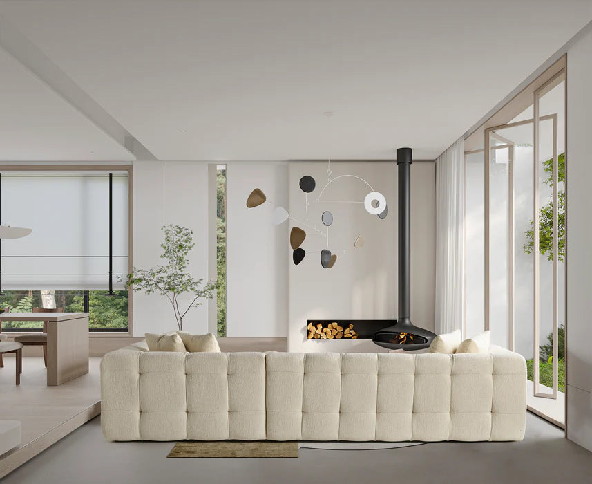 Amsterdam Hoekbank – 290 x 275 cm – Crèmekleurige Bouclé Luxe