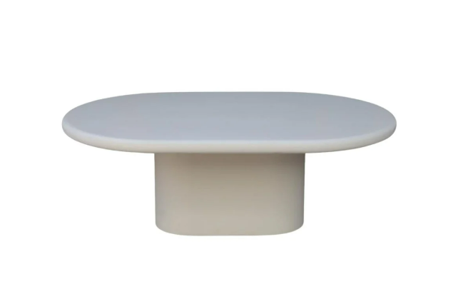 NEW ORGANIC COFFEE TABLE 130 × 80 OVAL WHITE – Stijlvolle Ovale Salontafel