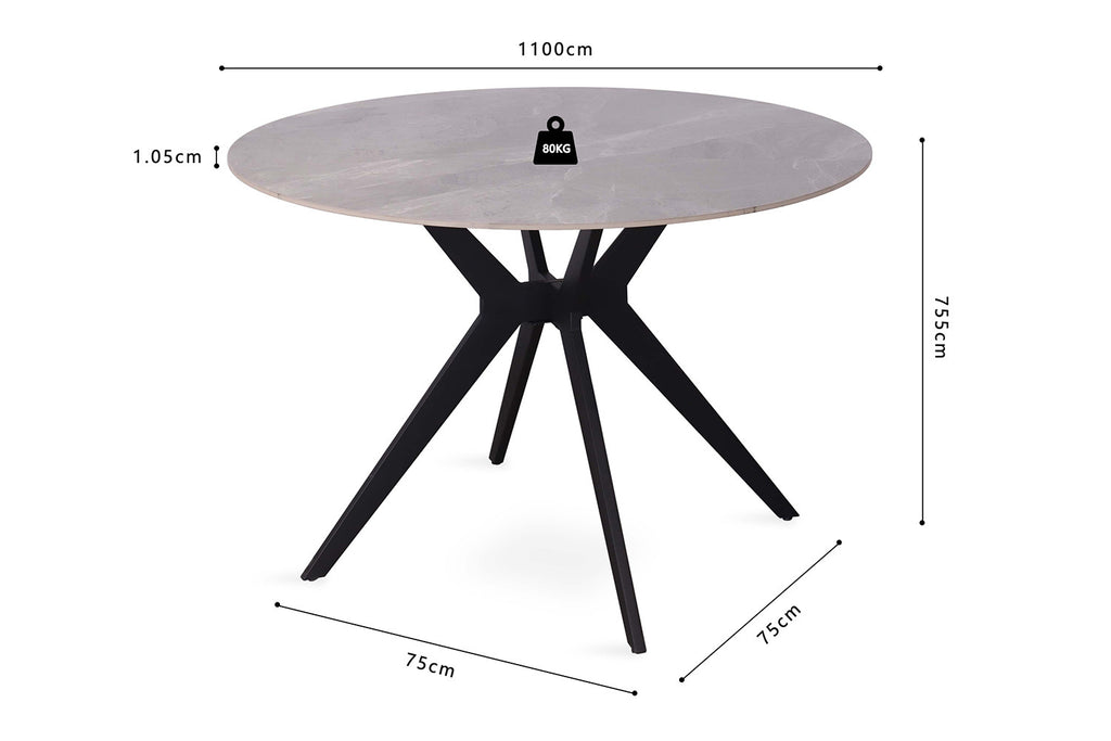 Eettafel Nero Rond