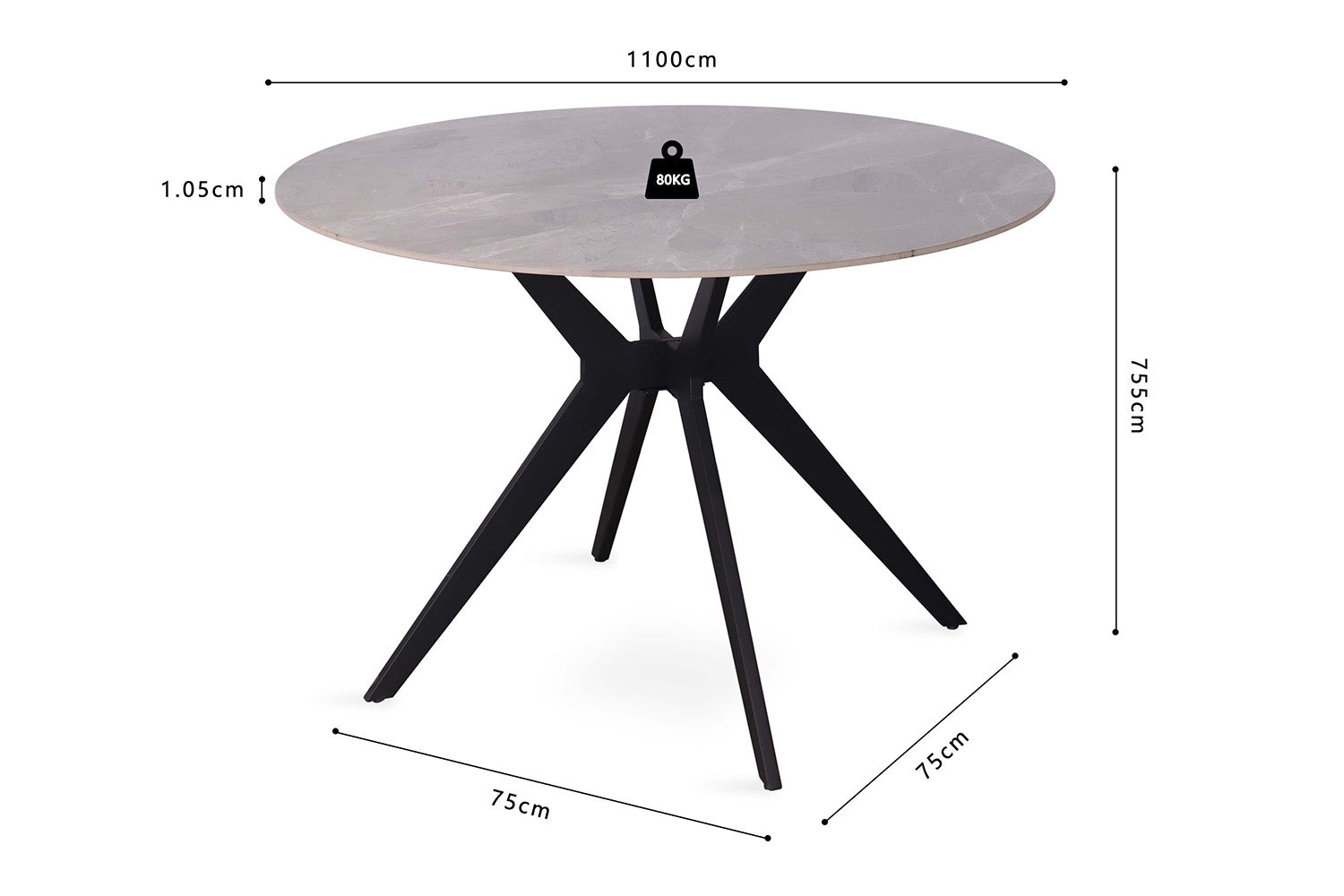 Eettafel Nero Rond