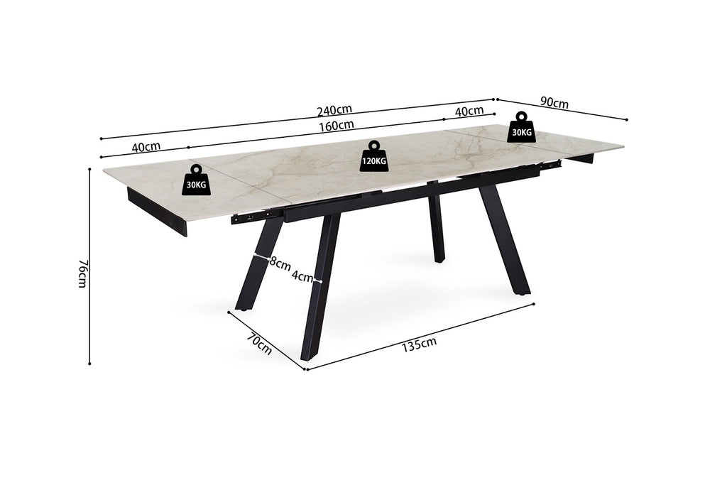 Eettafel Elian Uitschuifbaar - 3 Varianten