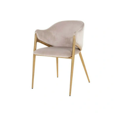Luxe Velvet Designstoel Luis  – Beige  Goud