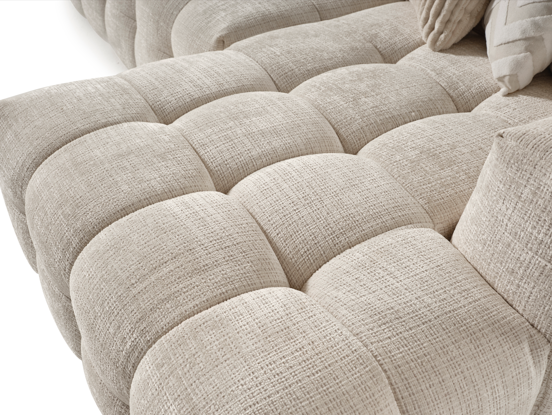 Amsterdam Corner – 280 x 69 x 160 cm – Luxe Hoekbank in Licht Linnenlook