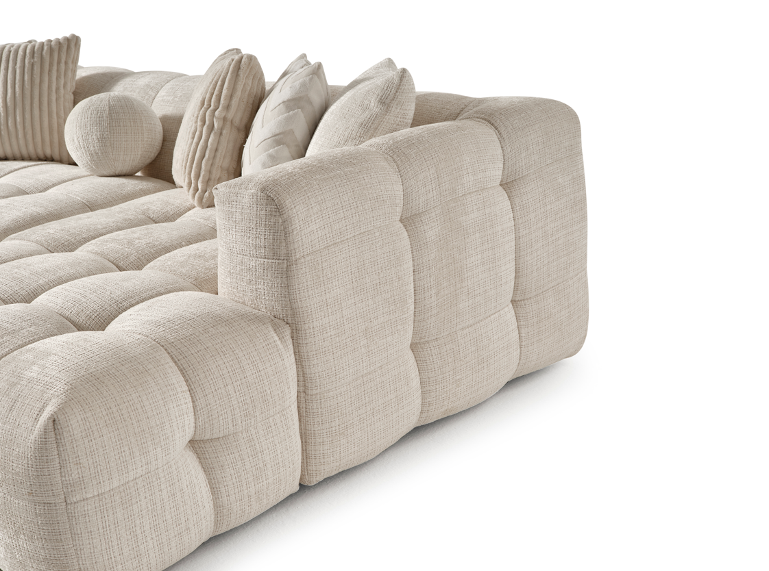 Amsterdam Corner – 280 x 69 x 160 cm – Luxe Hoekbank in Licht Linnenlook