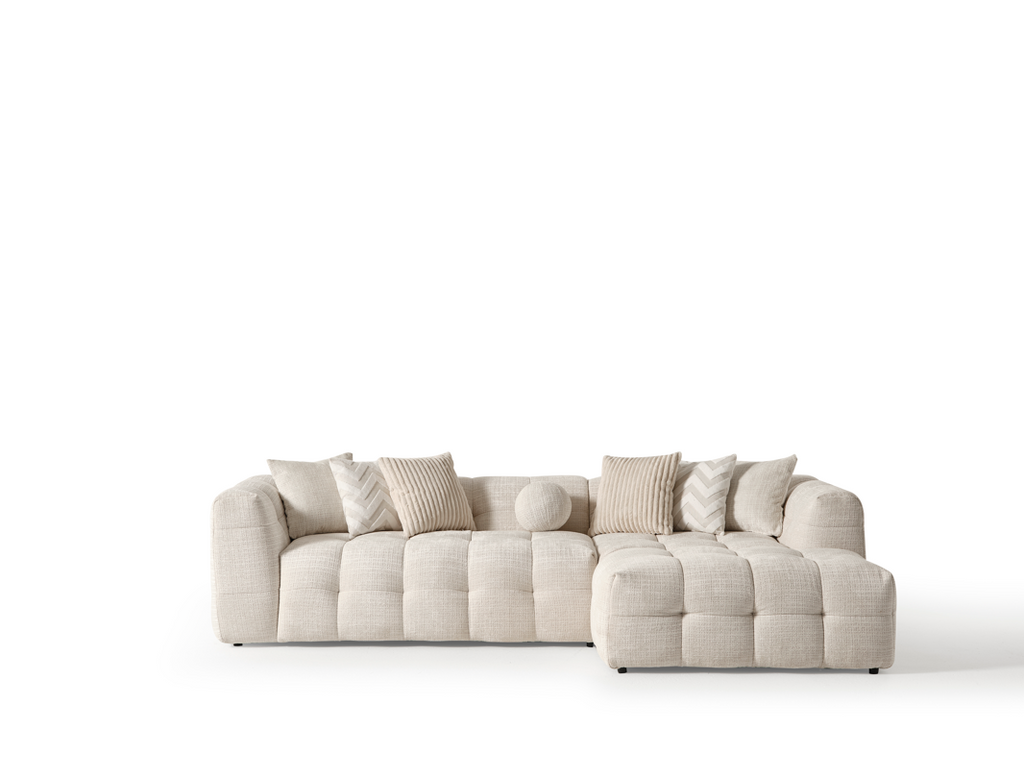 Amsterdam Corner – 280 x 69 x 160 cm – Luxe Hoekbank in Licht Linnenlook