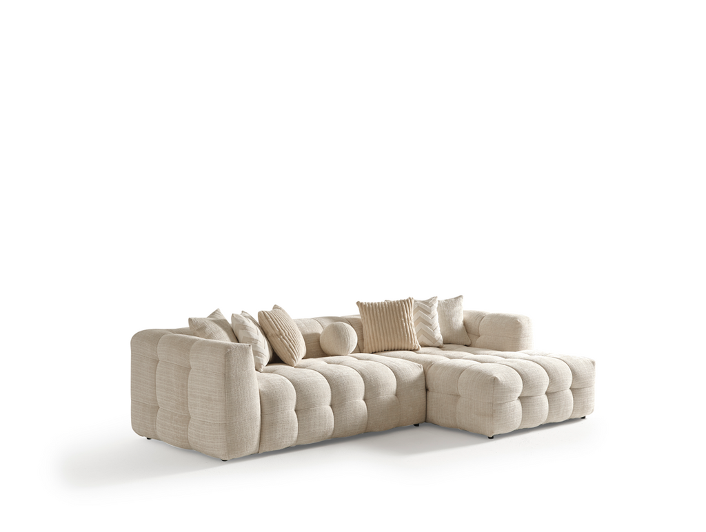Amsterdam Corner – 280 x 69 x 160 cm – Luxe Hoekbank in Licht Linnenlook