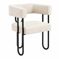Arca Design Stoel – Industrieel Bouclé & Zwart Staal