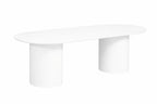 ORGANIC (SILK GLOSS) DT 220 × 110 OVAL WHITE – Luxury Oval Dining Table with 2 Legs 