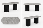 Erona - Oval Dining Table with Ribbed Column Legs