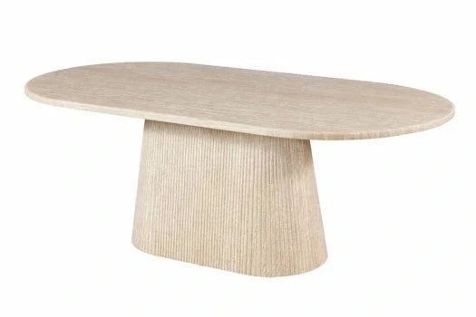 KENNEDY cream eettafel DT-1786 180CM BEIGE/TRAVERTIN TOP