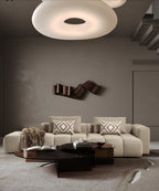 Paris Modulaire Lounge Sofa – 330 x 62 x 150 cm – Beige Structuurstof met Blokdesign