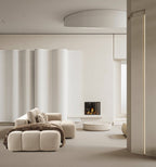 Paris Modulaire Lounge Sofa – 330 x 62 x 150 cm – Beige Structuurstof met Blokdesign