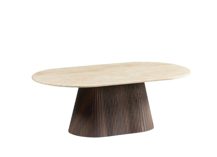 KIMBERLY BROWN CT OVAL 130X70X45 FLINTSTONE FAUX MARBLE TOP